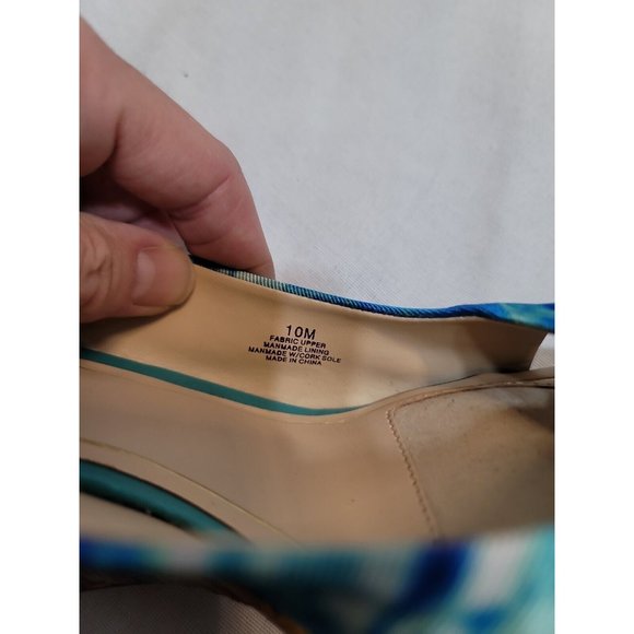 Alex Marie Turquoise Wedge Strappy Sandals Size 10M Open Toe - Picture 7 of 9